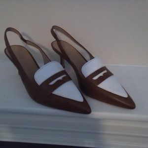 Ann Taylor Penny Loafer Leather Slingback Pump Size 6